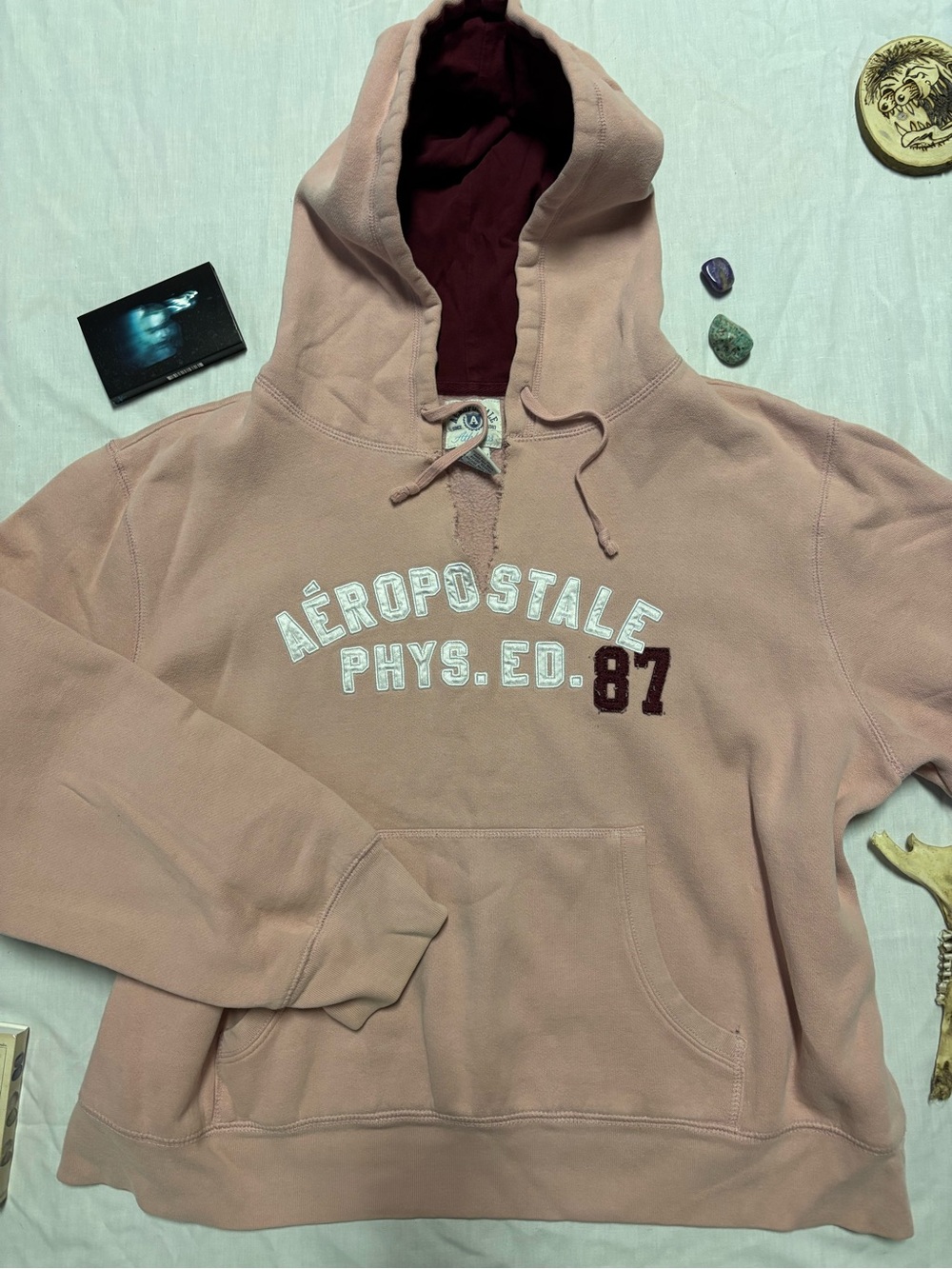 Aeropostale Light Pink Crewneck Hoodie
